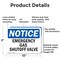 Signmission Emergency Gas Shutoff Valve, 10 in W x Rectangle, Aluminum OS-2PACK-NS-A-710-L-11850 - alternate 2